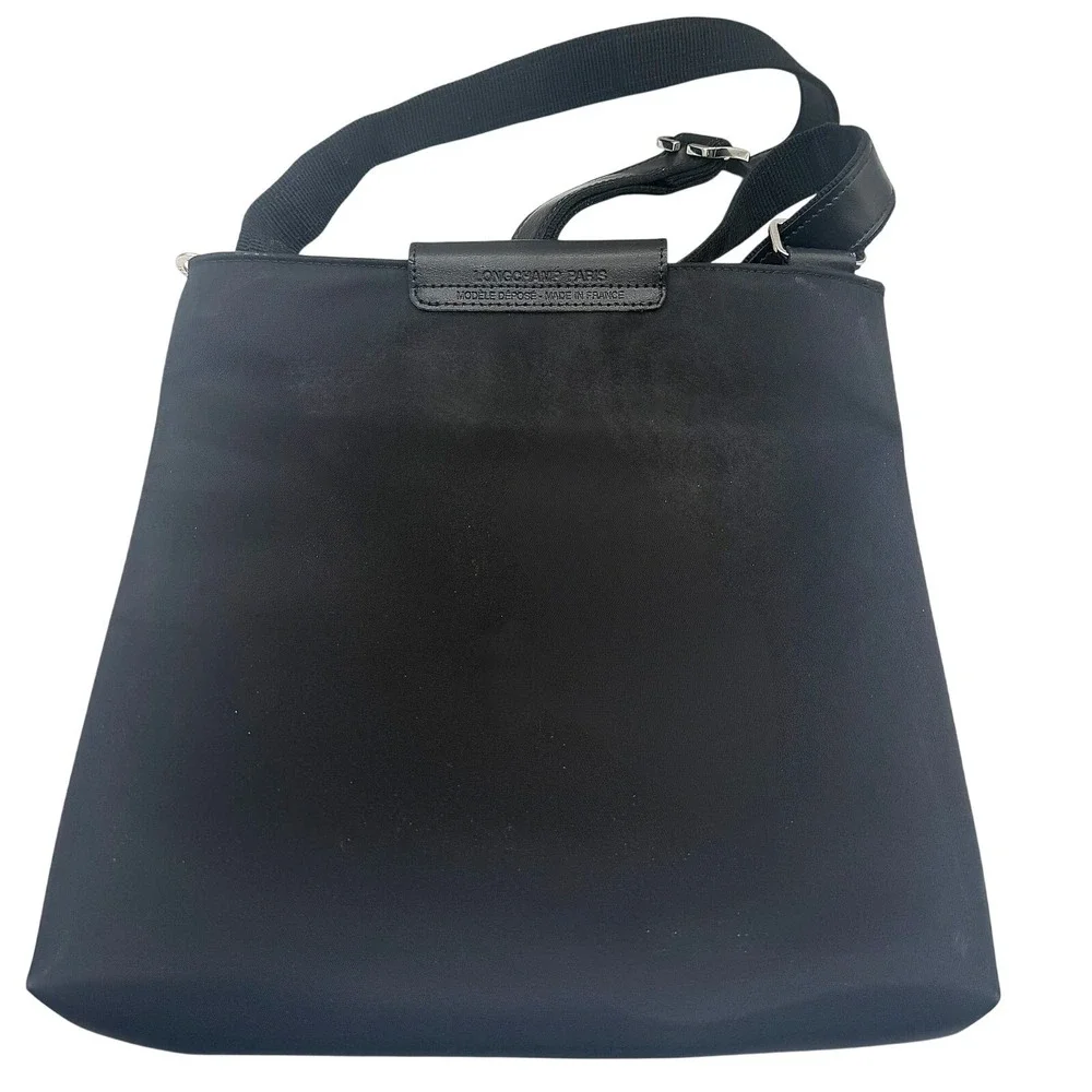 Vintage Longchamp Le Pliage "Déposé" Crossbody / Shoulder Bag Black Nylon France - Picture 11 of 13